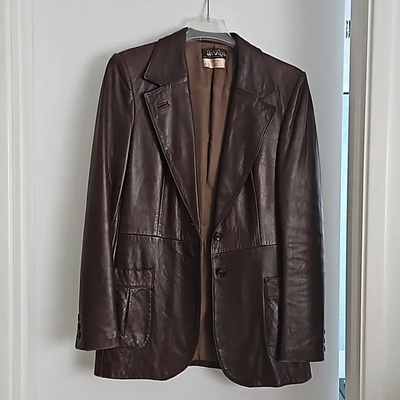 Vintage 1980s leather jacket, S-M - Picture 2 of 11
